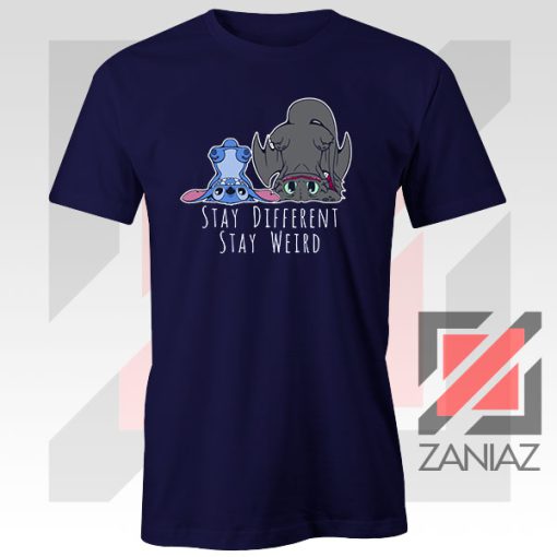 Stay Weird Lilo And Stitch Navy Blue Tee