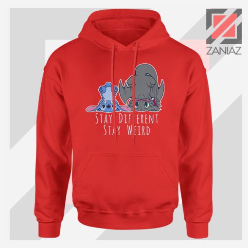 Stay Weird Lilo And Stitch Red Hoodie