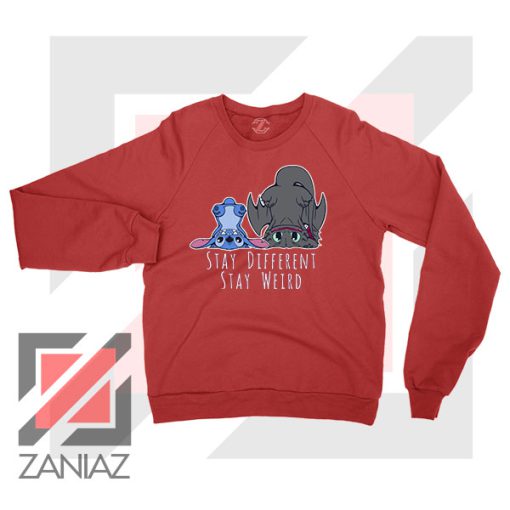 Stay Weird Lilo And Stitch Red Sweatshirt
