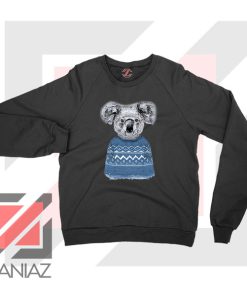 Winter Koala Christmas Black Sweater