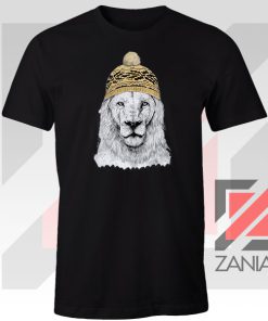 Winter Lion New Graphic 1 Black Tshirt