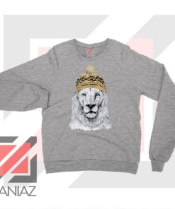 Winter Lion New Graphic 2 Grey Sweater