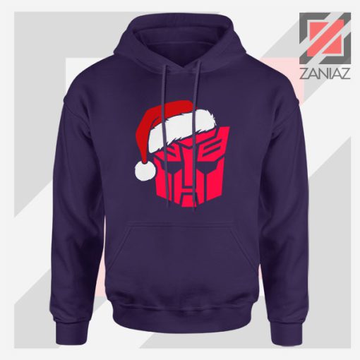 Autobot Santa Graphic Navy Blue Hoodie