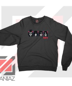 Faces Kiss Rock Band Black Sweatshirt