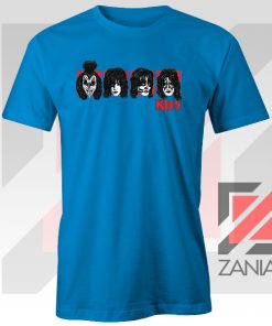 Faces Kiss Rock Band Blue Tshirt