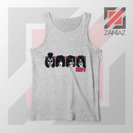 Faces Kiss Rock Band Sport Grey Tank Top