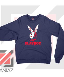 Slayboy Hockey Halloween Navy Blue Sweater