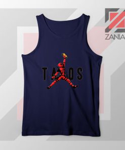 Just Tacos Deadpool Navy Blue Tank Top