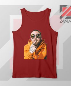 Mac Miller Kiss Rapper Red Tank Top