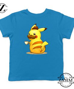 Pokemon Pikachu Coffee Blue Tee Kids