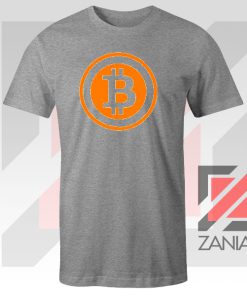 Bitcoin Currency Logo Sport Grey Tshirt