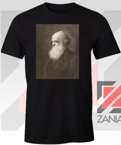 Charles Darwin Evolution Portrait Black Tshirt