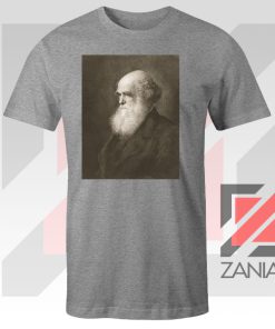 Charles Darwin Evolution Portrait Grey Tshirt