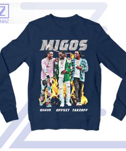 Bad and Boujee Fashion Migos Navy Sweatshirt