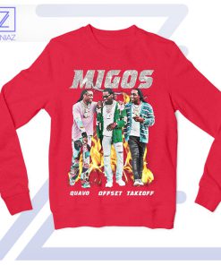 Bad and Boujee Fashion Migos Red Sweatshirt