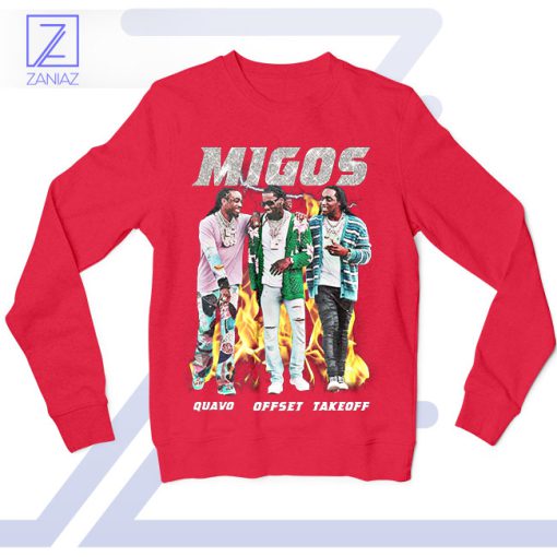 Bad and Boujee Fashion Migos Red Sweatshirt