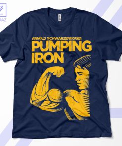 Bodybuilding Legend Arnold Pumping Iron Navy T-ShirtBodybuilding Legend Arnold Pumping Iron Navy T-Shirt