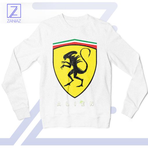 Cosmic Cruising Scuderia-Alien White Sweatshirt