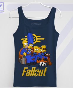 Fallout Ultimate Mashup Nuclear Family Navy Tank Top