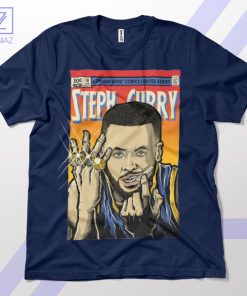 Golden Shooter Steph Curry Comic Book Navy T-Shirt