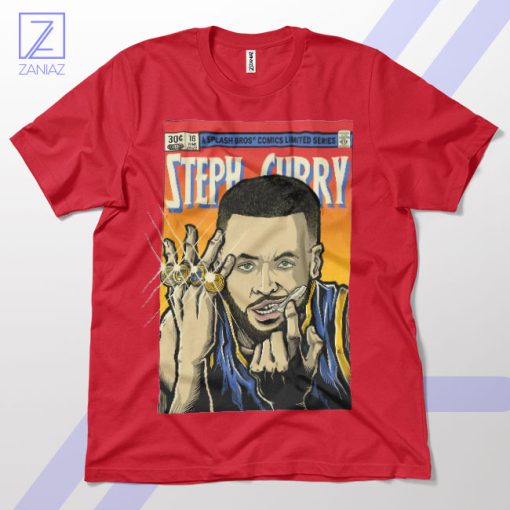Golden Shooter Steph Curry Comic Book Red T-Shirt