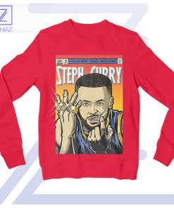 Golden State Hero Steph Curry Comics Red Sweatshirt