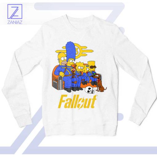 Iconic Fallout Fusion Nuclear Family White Sweatshirt