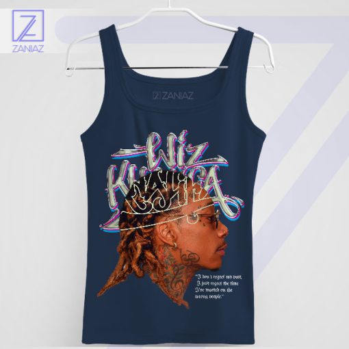 No Looking Back Wiz Khalifa Quote Navy Tank Top