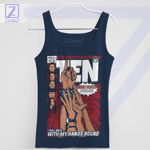Pearl Jam's Evenflow Comic Illustration Navy Tank Top