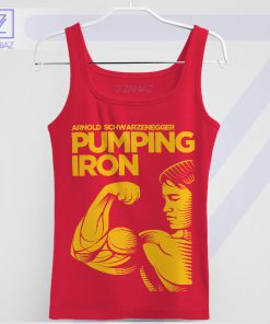 Pumping Iron Motivation Arnold Quote Red Tank Top