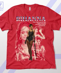 Rihanna Inspiration Eyes on the Finish Line Red T-Shirt
