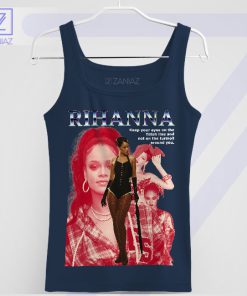 Rihanna Quote Pursue Your Goals Navy Tank Top
