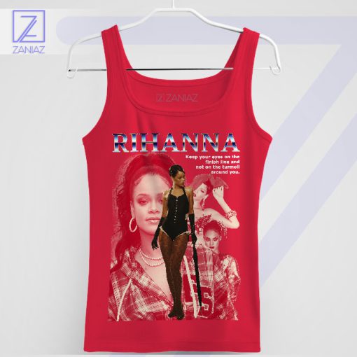 Rihanna Quote Pursue Your Goals Red Tank Top