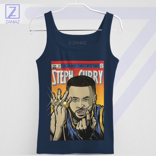 Steph Curry Basketball Comics Legend Navy Tank Top