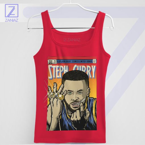 Steph Curry Basketball Comics Legend Red Tank Top