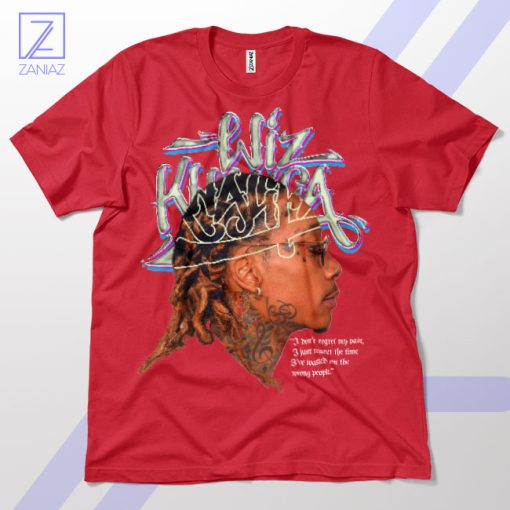 Wiz Khalifa QuoteNo Regrets Just Lessons Red T-Shirt